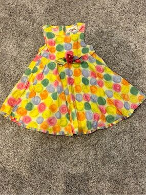 Vintage Chicken Noodle San Francisco Watercolor Polka Dot Dress - Size 2T